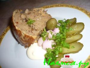 Печеночно-сырный кекс с грибами