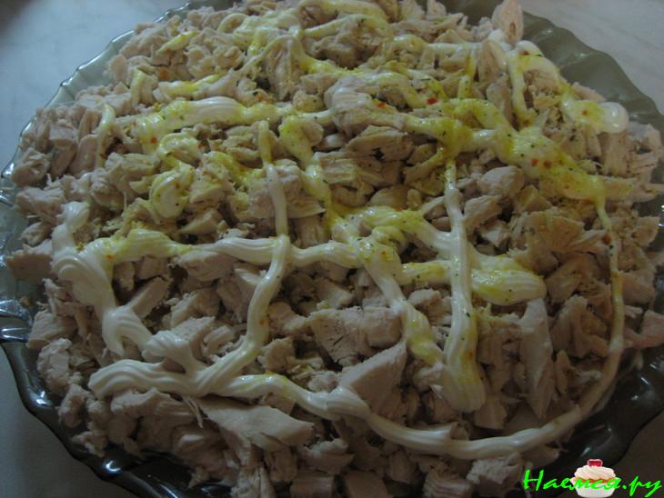 Салат с куриной грудкой и грибами "Сытный" Салат с куриной грудкой и грибами "Сытный"