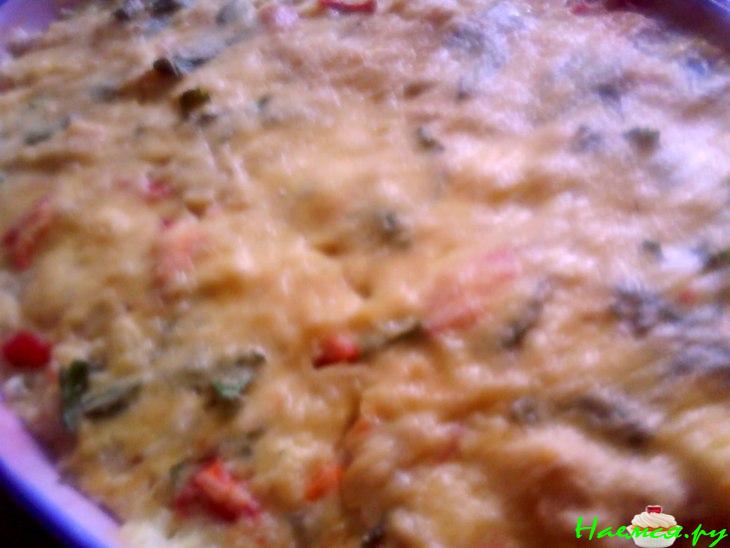 Запеканка из цветной капусты с рыбой