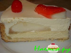 Торт с грушами и белым вином