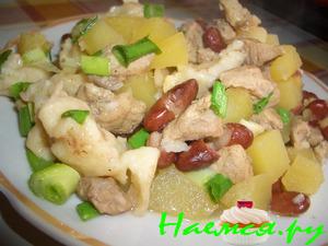 Свинина с фасолью и галушками Свинина с фасолью и галушками