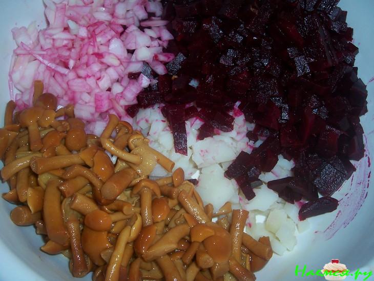 Винегрет с опятами Винегрет с опятами