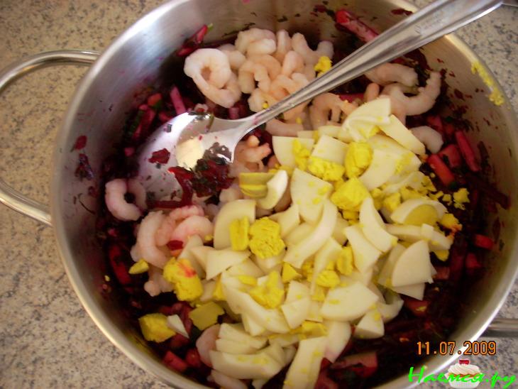 Холодный Свекольник с креветками Холодный Свекольник с креветками