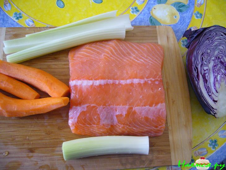 Сёмга на овощной подушке