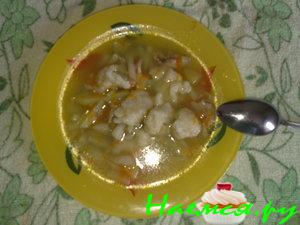 Куриный суп с сырными клецками
