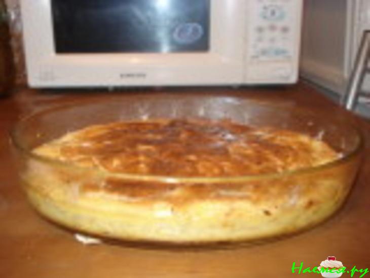 Бисквитный пирог с капустой