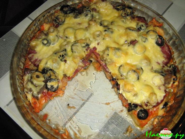 Оливково-грибная пицца Оливково-грибная пицца