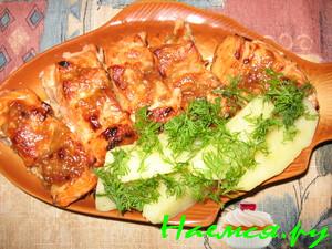 Филе форели с горчичной подливкой