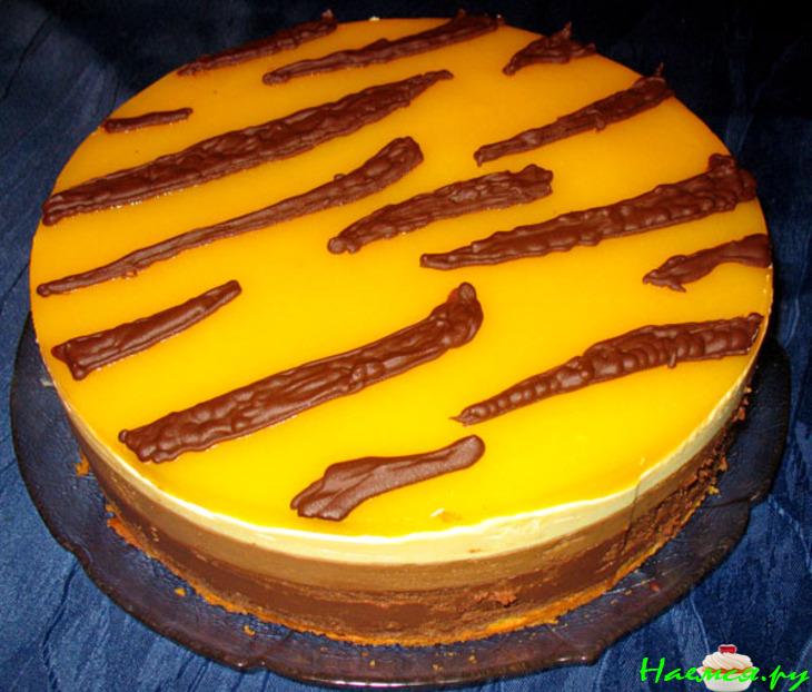 Торт "Триколор" под манговым покрытием Торт "Триколор" под манговым покрытием