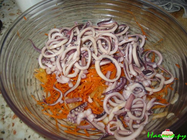 Острый салат 'Кальмар' Острый салат 'Кальмар'