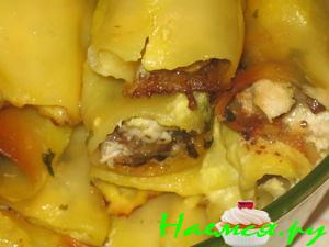 Каннеллони с курино-грибной начинкой Каннеллони с курино-грибной начинкой