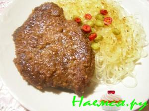 Шницель из печени по-московски