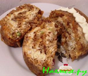 Гречневый рулет с рыбной начинкой Гречневый рулет с рыбной начинкой