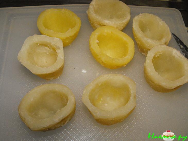 Картофельные стаканчики с морепродуктами Картофельные стаканчики с морепродуктами