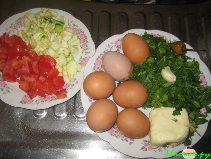 Жаркое из яиц на овощной подушке "Шесть бакинских коммерсантов"