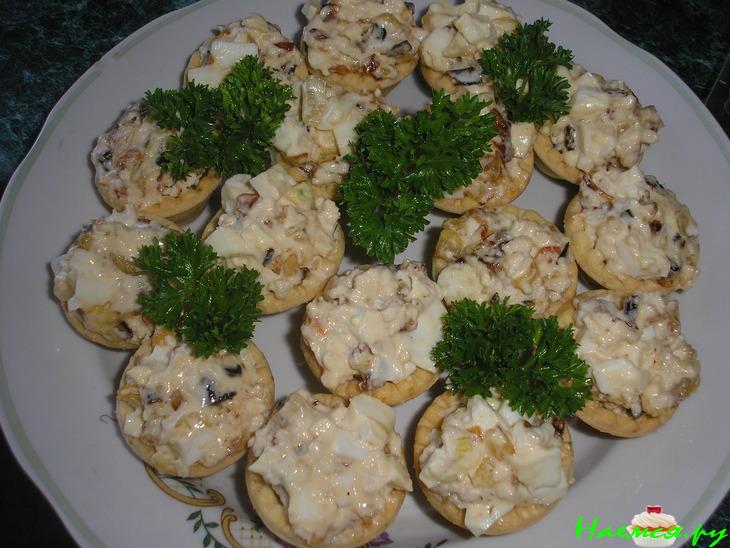 Закусочные тарталетки с 2мя начинками