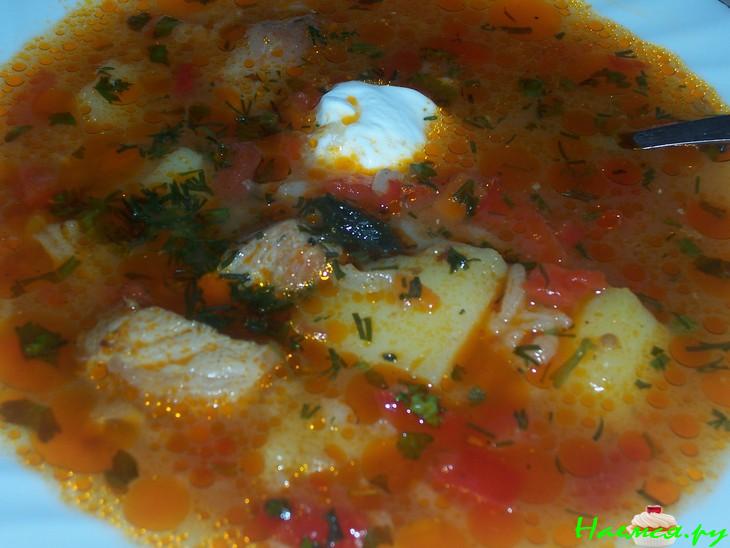 Суп с лепёшкой