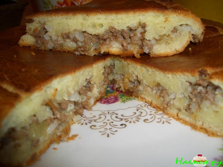 Пирог "Сдобри" с рисом и фаршем