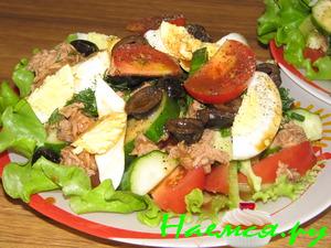 Овощной салат с тунцом