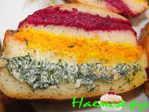 Закуска на багете "Светофор" Закуска на багете "Светофор"