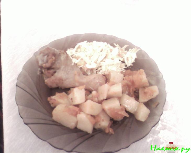 Мягенькая курица - голени с овощами