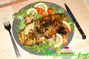 Морской язык гриль с базиликом