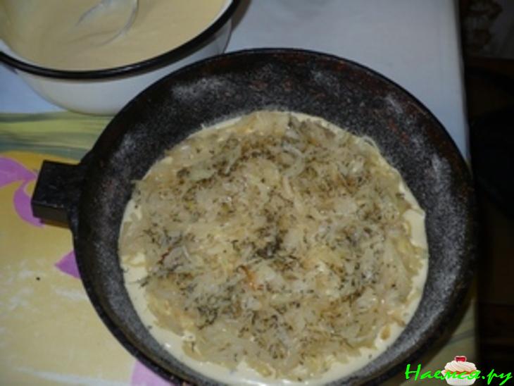 Пирог с капустой "Нежность" (заливной) Пирог с капустой "Нежность" (заливной)