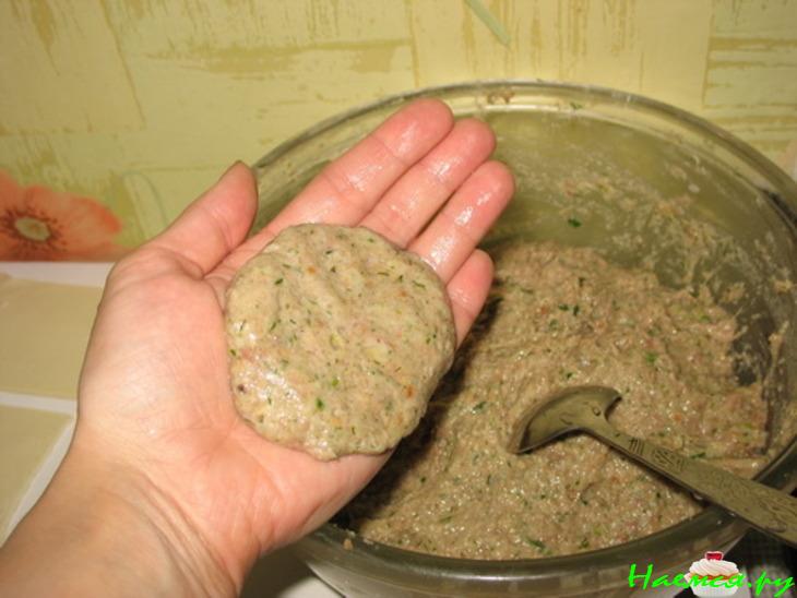 "Котлеты в слоёной плетенке"