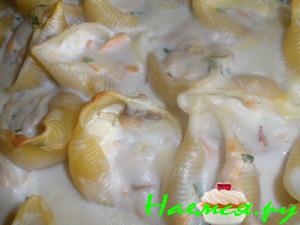 Ракушки, фаршированные лососем и рикоттой Ракушки, фаршированные лососем и рикоттой