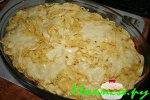 Тальятелле с моцареллой и прошутто