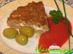 Запеканка по-гречески с томатным кетчупом