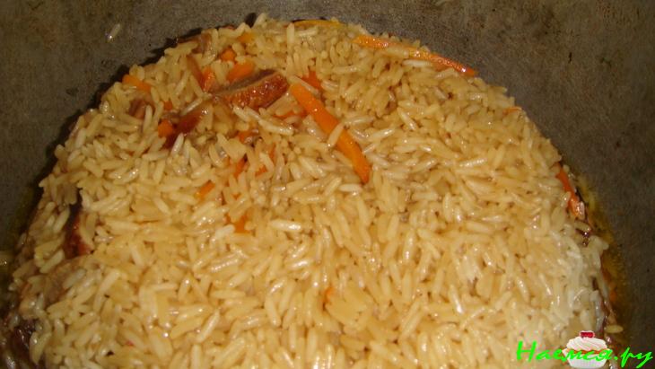 Плов с белыми грибами (постный)