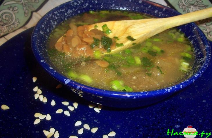 Юшка с орзо и баклажан