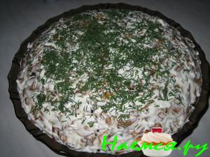 Салат с куриной грудкой и грибами "Сытный" Салат с куриной грудкой и грибами "Сытный"