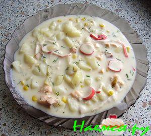 Суп морской со сливками