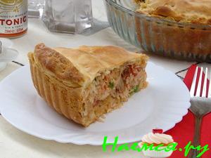 Мексиканский пирог Arroz con Pollo (рис и курица)