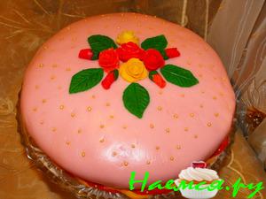 Торт "Юбилейный", украшенный мастикой