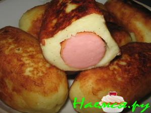Сосиски в картофельной шубке