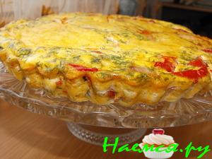 Сырная запеканка с помидорами и ветчиной Сырная запеканка с помидорами и ветчиной