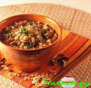 Чечевичный суп с грибами