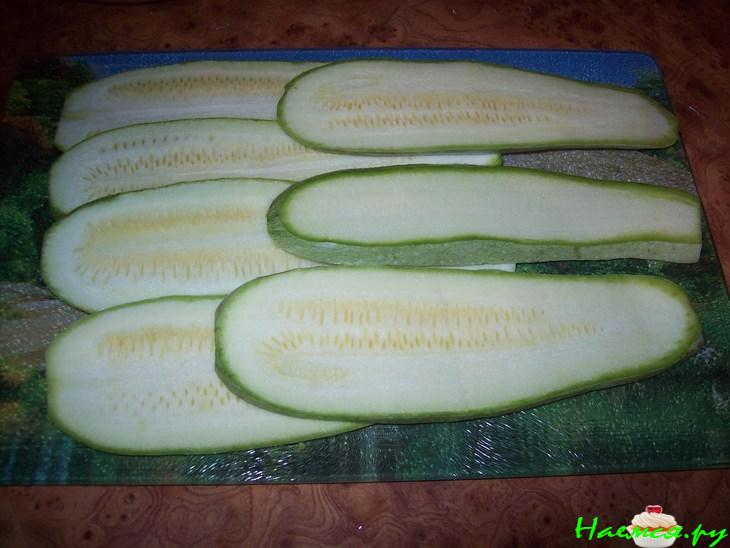 Кабачки слоёные, фаршированные