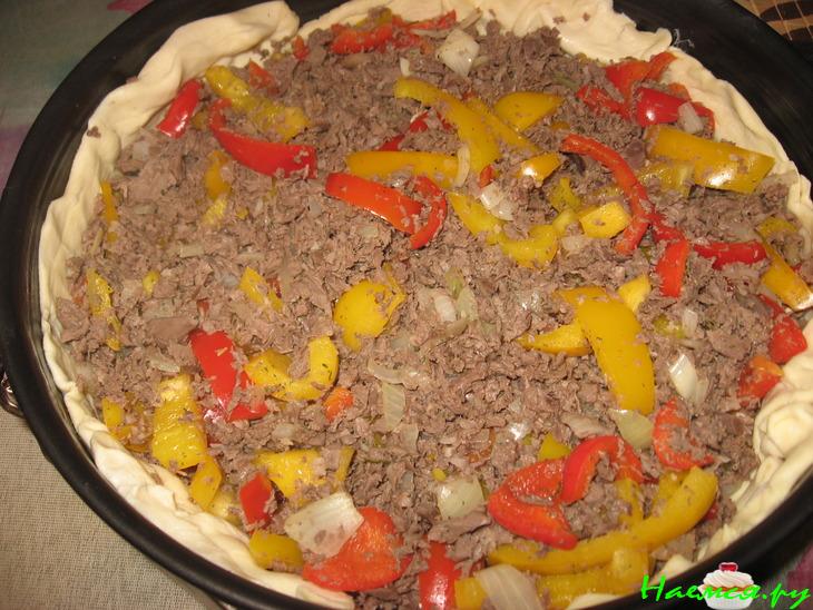 Пирог с перцем и свиным сердцем