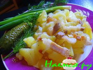 Картошка, жареная на сале Картошка, жареная на сале