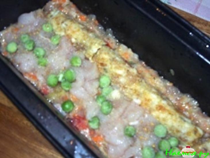 Куриный хлебец с овощами, с "сырно-куражной" начинкой