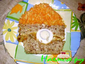 Куриная запеканка с гречкой и грибами