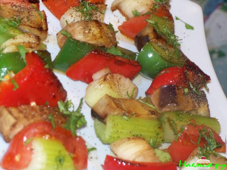 Шашлык овощной на сковороде за 5 минут