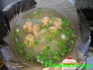 Лёгкий супчик "Розовые клёцки"