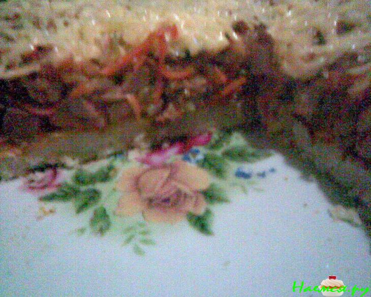 Двухслойный открытый пирог "Ассорти" по мотивам американской пиццы