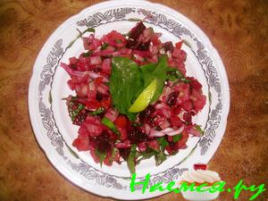 Винегрет со щавелем и свежим огурцом