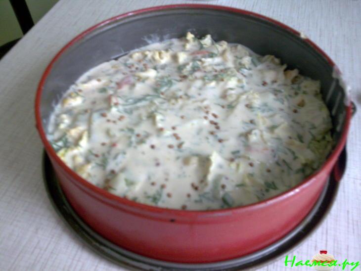 Овощной пирог на кефире с кориандром